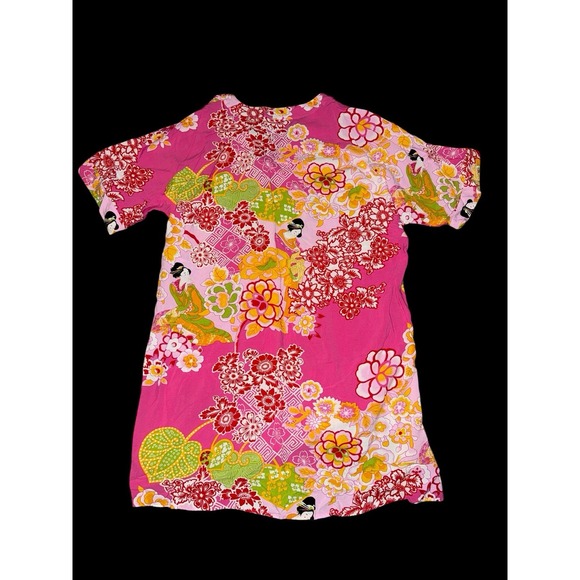 Natori Kaftan Caftan Dress Small Pink‎ Geisha Floral Garden Vneck Lounge House N - Picture 9 of 9